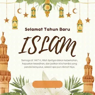 Template gratis Tahun Baru Hijriyah, inspirasi konten 2025, desain Instagram Story kreatif, download template WA Story.