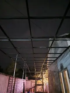 pemasangan kanopi sampai larut malam di puger