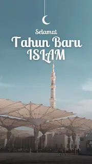 Template gratis Tahun Baru Hijriyah, inspirasi konten 2025, desain Instagram Story kreatif, download template WA Story.