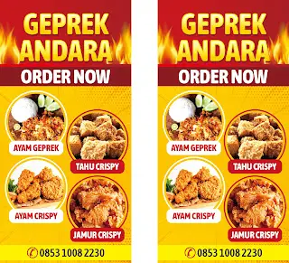 banner makanan geprek andara