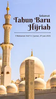 Template gratis Tahun Baru Hijriyah, inspirasi konten 2025, desain Instagram Story kreatif, download template WA Story.