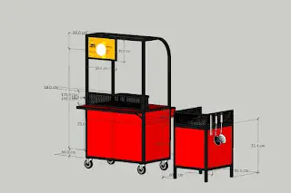 prototype rombong besar dan kecil skema 3d